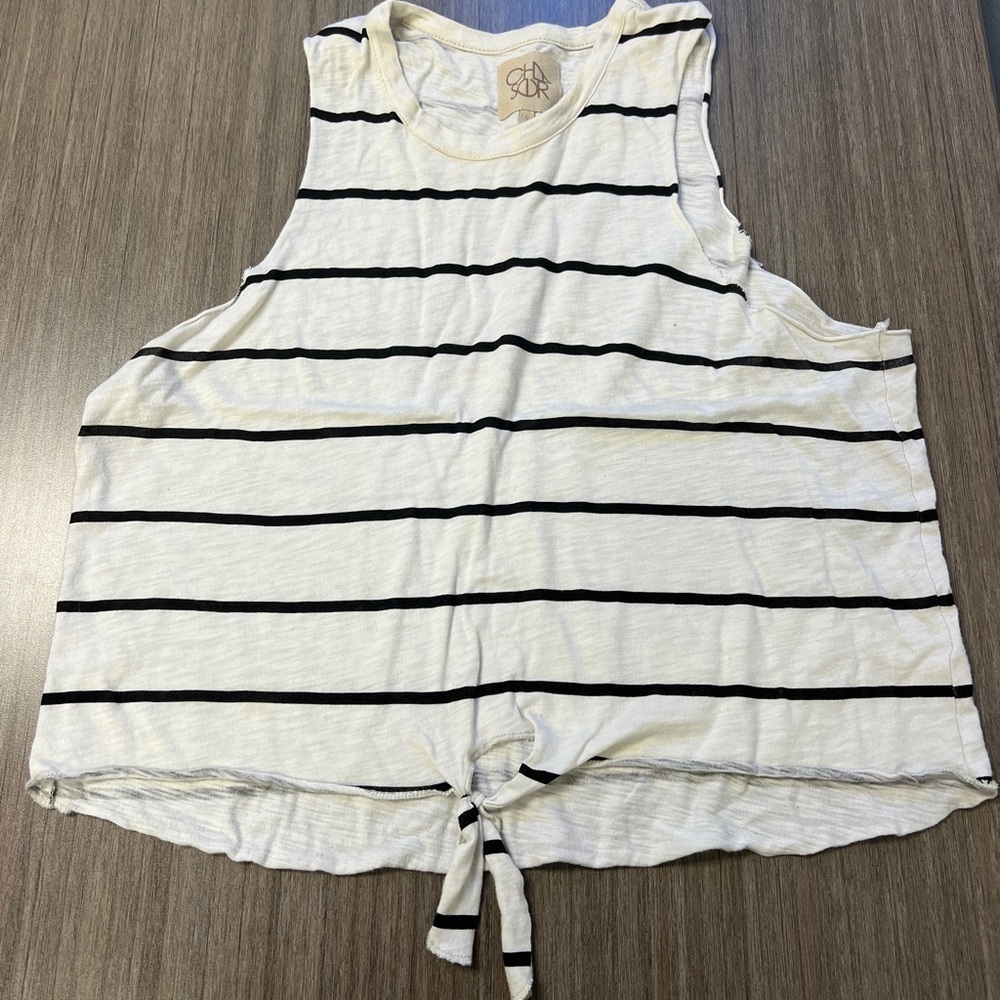 Chaser Black and White Stripe Tank